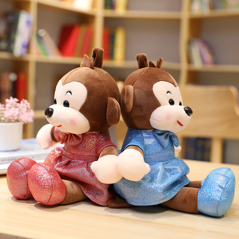 可爱猴子毛绒玩具小猴子玩偶小公仔生肖猴布偶布娃娃婚礼抛洒