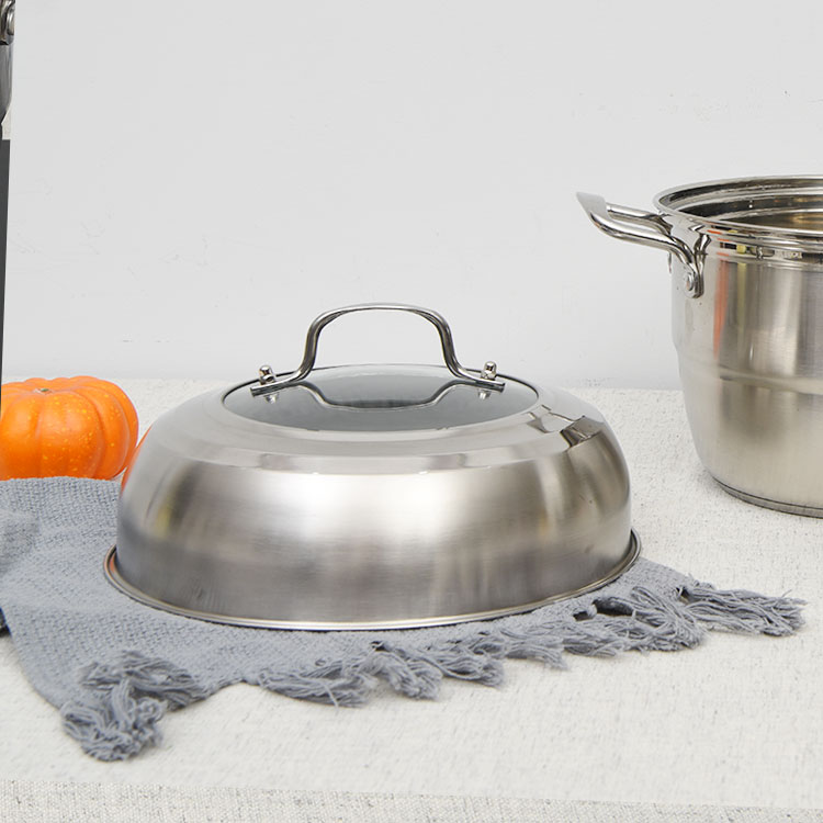 不锈钢蒸锅锅盖可视化锅盖通用加厚蒸锅炒锅锅盖24 26 28 30cm