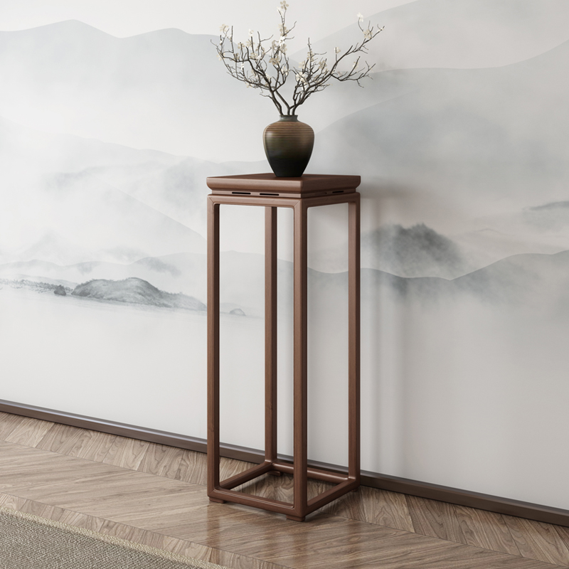 新中式实木胡桃木花架子置物架客厅阳台禅意花几落地式盆景花盆架