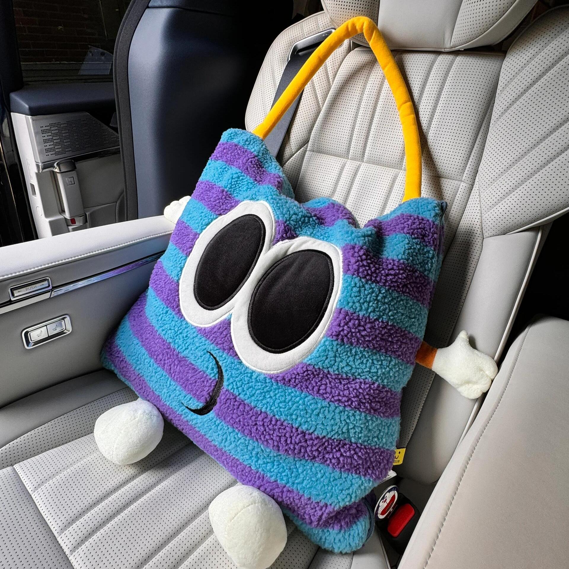 多巴胺多功能时尚手拎抱枕被子两用汽车沙发盖毯二合一车载靠枕