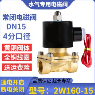 电磁阀220v常闭4分铜电动开关阀DN15货车淋水dc24v电磁控制阀12v