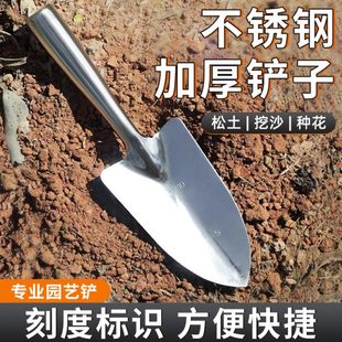 園藝小鏟子不銹鋼趕海挖野菜專用鏟兒童挖土工具多功能小鏟子神器