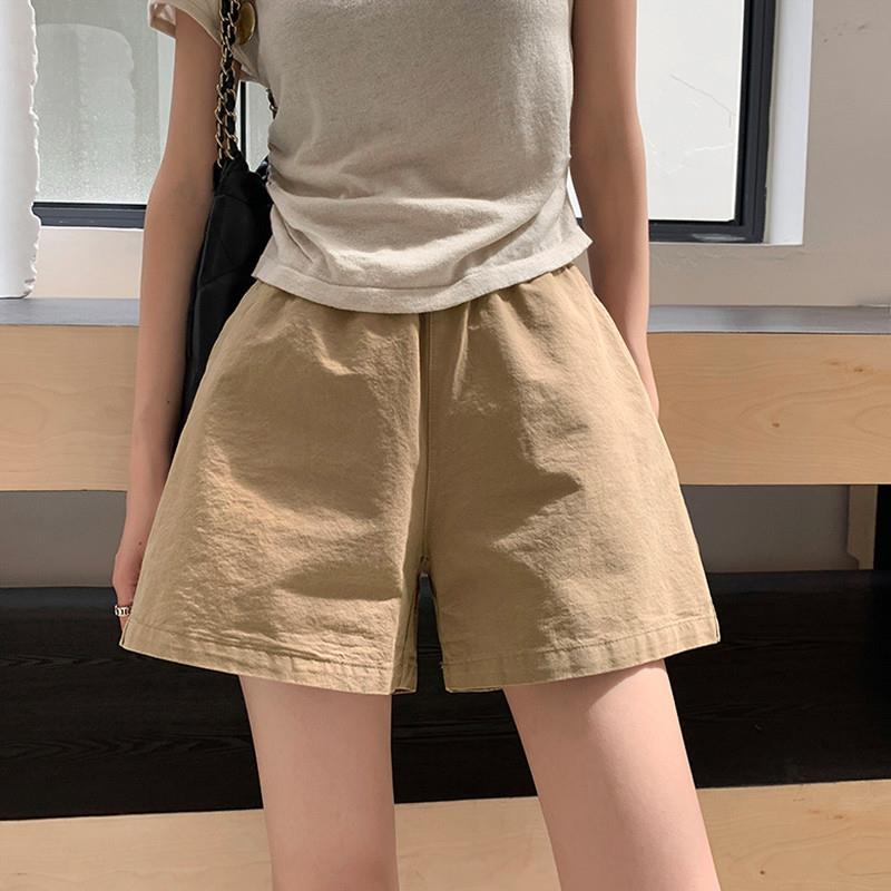棉麻工装短裤女夏高腰小个子休闲裤夏季薄款显瘦宽松a字阔腿裤子