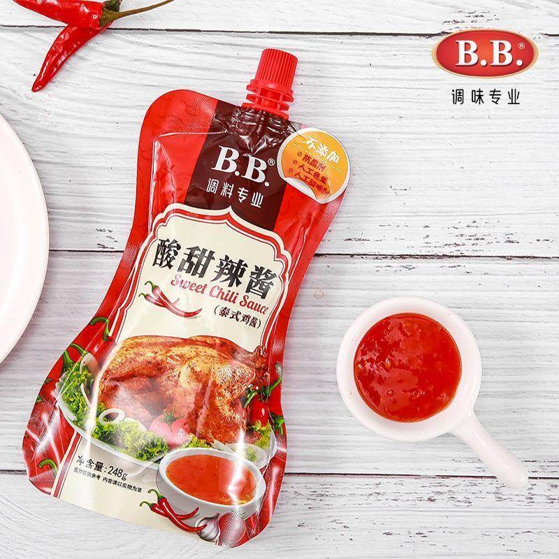 厦门BB酸甜辣酱248g挤挤装泰式风味甜口辣酱手抓饼蘸酱糖醋里脊酱