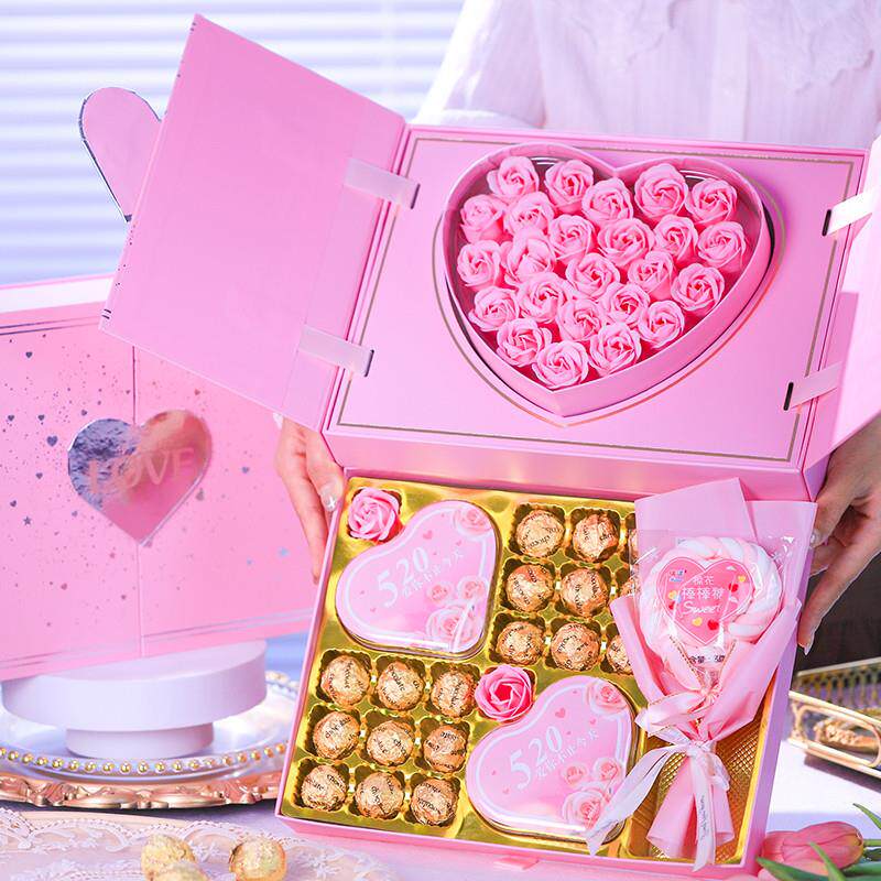 速发新年巧克力礼盒装送男女朋友爱心高颜值网红款生日礼物团