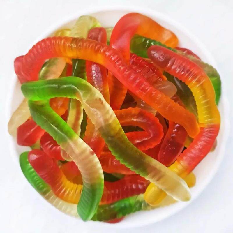 毛毛虫儿童果汁软糖橡皮糖qq糖水果糖散装喜糖散装混合多口味