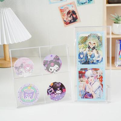 日本进口seria吧唧展示盒立牌卡徽章展示架钥匙挂件收纳盒子谷子