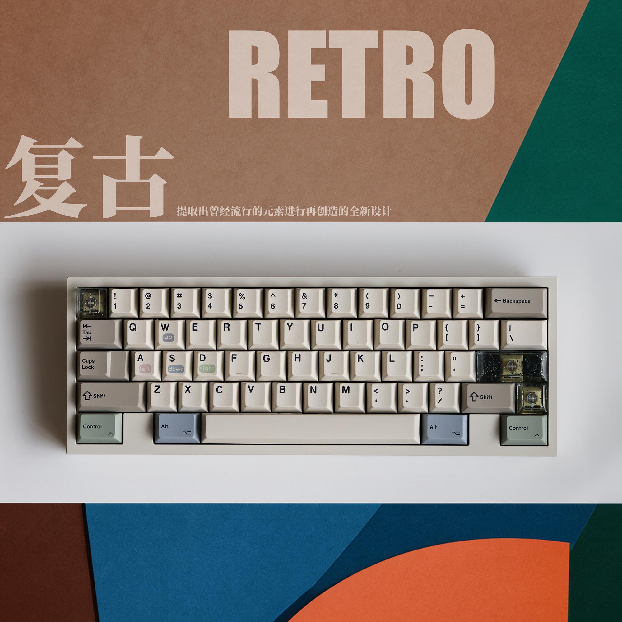 JKDK覆古retroPBT原厂热升华689807587104客制化机械键帽AI图片