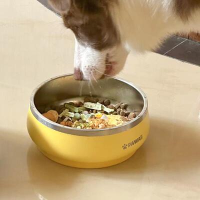 怡爪Pawaii狗食盆猫碗不锈钢防打翻防滑饭碗大中小型犬喝水盆狗碗