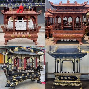 室外铸铁香炉长方形四八龙柱带盖大型户外铜铁香炉祠堂陵园定制