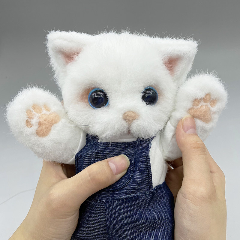 南姐手工 缝制毛海布艺 猫咪关娃娃 玩偶材料包 成品