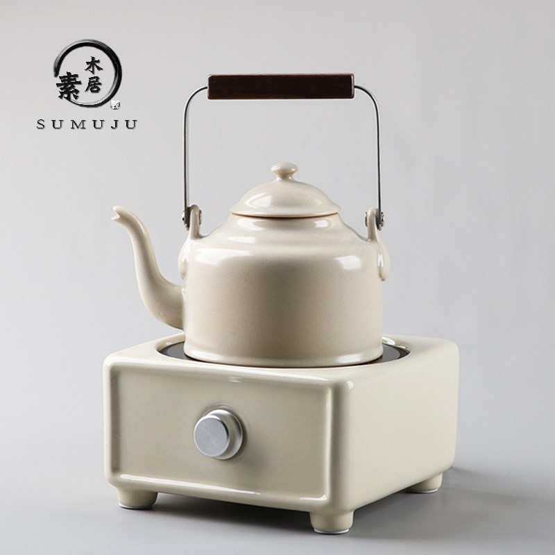 素木居 草木灰电陶炉陶壶手工烧水泡茶壶围炉煮茶器茶炉