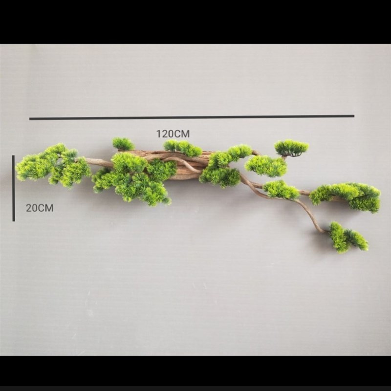 仿真植物迎客松中式墙面装饰枯木树壁挂客厅布置造景创意茶室挂件
