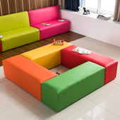 幼儿园儿童围栏凳 软包早教中心休息凳 商场软体长条凳