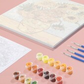 数字油画填充手绘丙烯画画玄关手工填色油彩画装 水城夜色 饰画