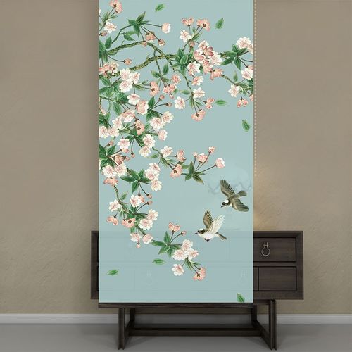 半卷帘隔断帘软隔断软挂帘纱幔半遮光屏风帘软屏风升降帘鸟