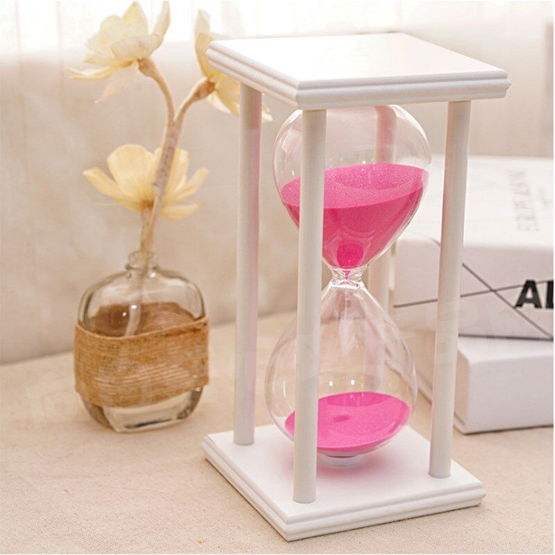 心理咨询室沙漏5分钟沙漏计时器 木质玻璃家居装饰