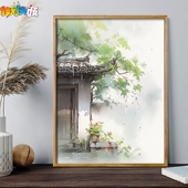 梦回江南 饰画油彩画 佳彩天颜数字油画手工绘级感丙烯画装