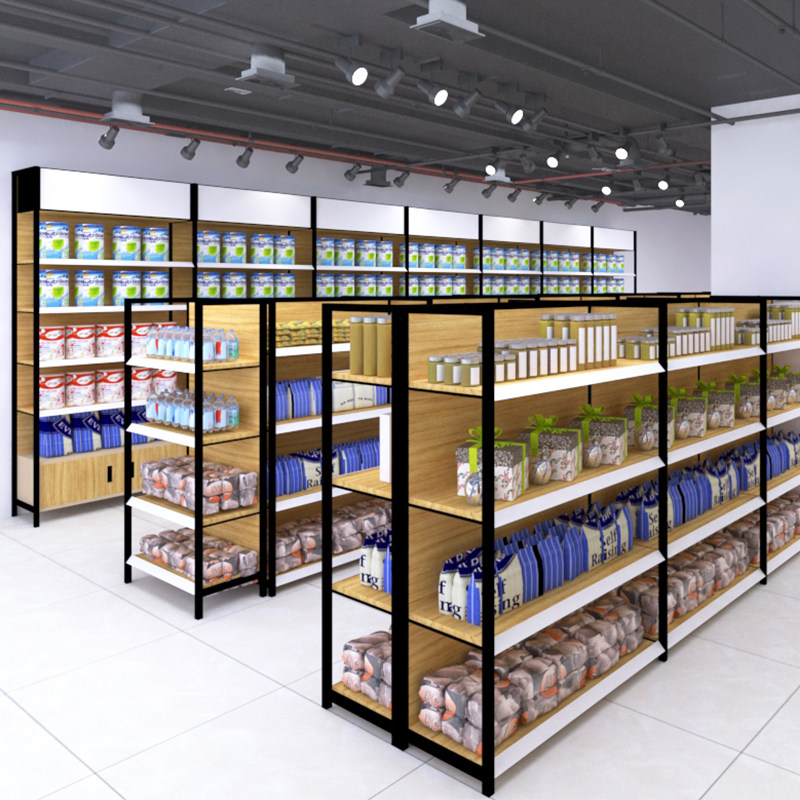 带灯箱地柜超市货架母婴店文具店便利店货架随意调