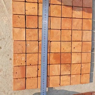 红砖肌理网格方砖背景墙艺术红砖马赛红砖片凹凸红砖外墙砖切片