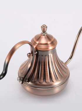 手冲咖啡b壶长嘴细口不锈钢冲泡壶家用滴滤式配套器具古铜色600cc