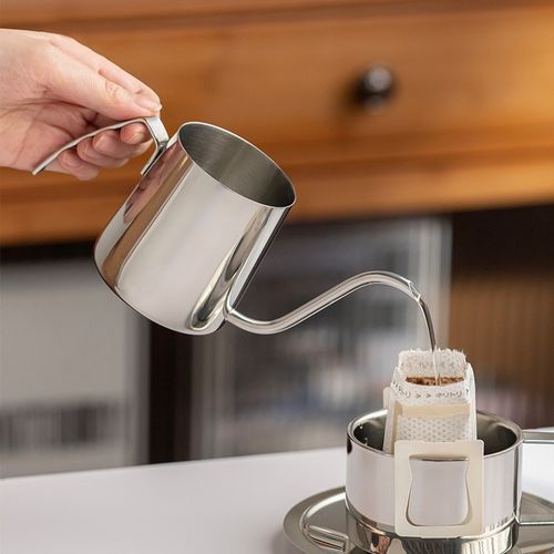 带刻度迷你便携手冲壶咖啡壶长嘴细口壶不锈钢7柄U挂耳咖啡注水壶