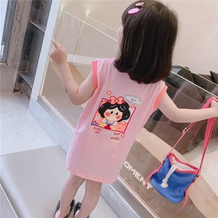 纯棉 S小童无袖 女童连衣裙夏装 女宝宝休闲韩版 卡通裙 2022新款