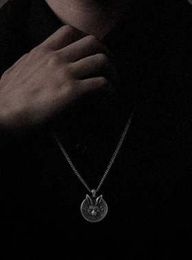 复古生肖兔吊坠男士泰银项链男潮