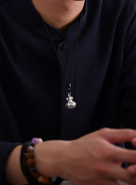 新款泰银葫芦吊坠男士款复古民族