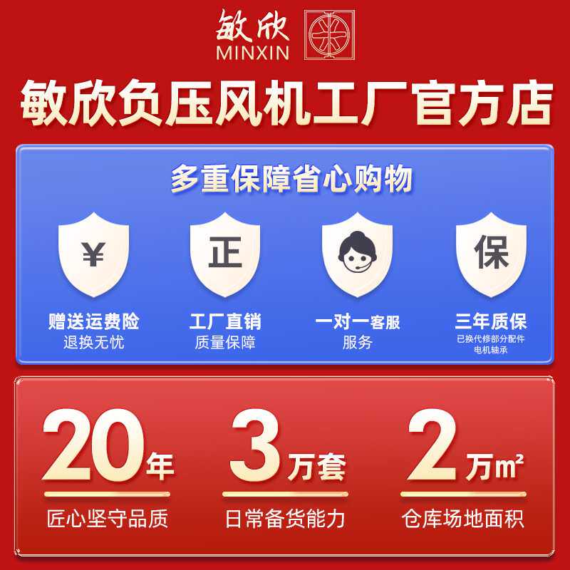 敏欣工厂加厚通风换气扇设备排气扇大功率负压风机工业用排风扇