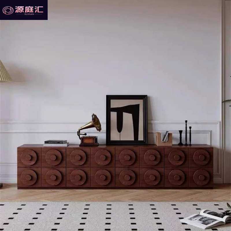 中式卡门柜实木简约家用电视柜储物柜边柜餐边柜中古柜斗柜床头柜