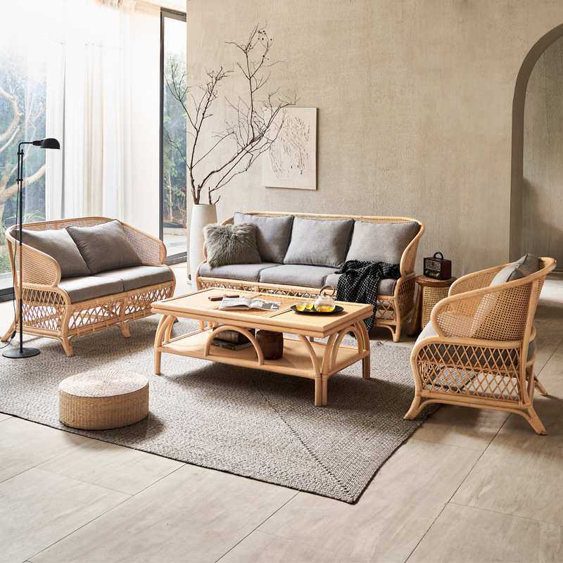 藤编沙发家用东南亚客厅躺椅乡村阳台茶几三人藤椅组合民宿家具,鲜花速递/花卉仿真/绿植园艺,割草机/草坪机,淘宝优惠券,粉丝福利购,淘宝优惠卷
