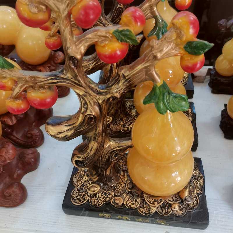 米黄玉福禄如意葫芦摆件新款米黄玉福禄葫芦工艺品客厅装饰品摆件
