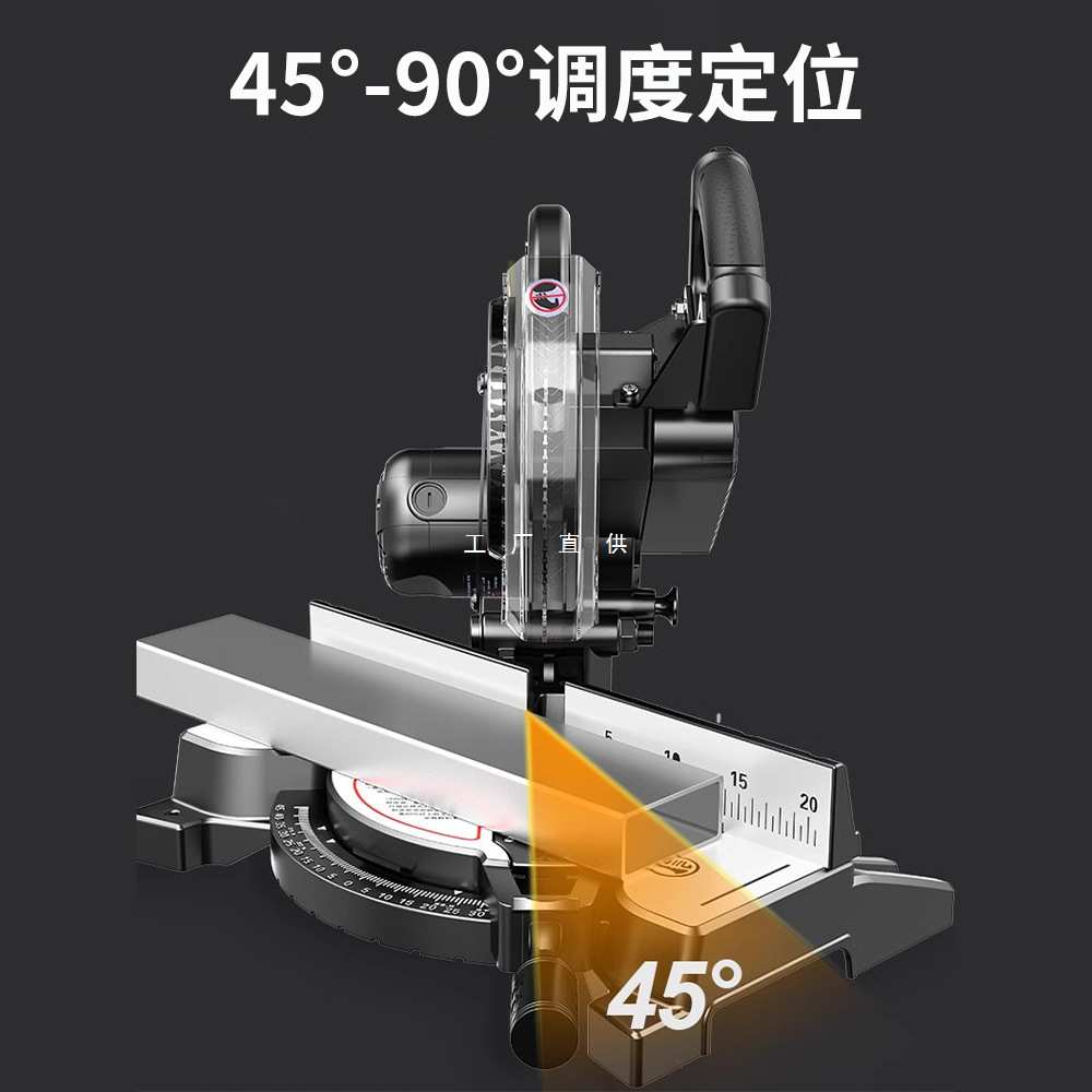 高精度锯铝机铝合金木铝材多功能切角机45度小型切割机斜切锯10寸
