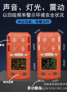 CD4矿用多参数气体检测报警仪 CH4/O2/CO/CO2/H2S三/四合一测定器
