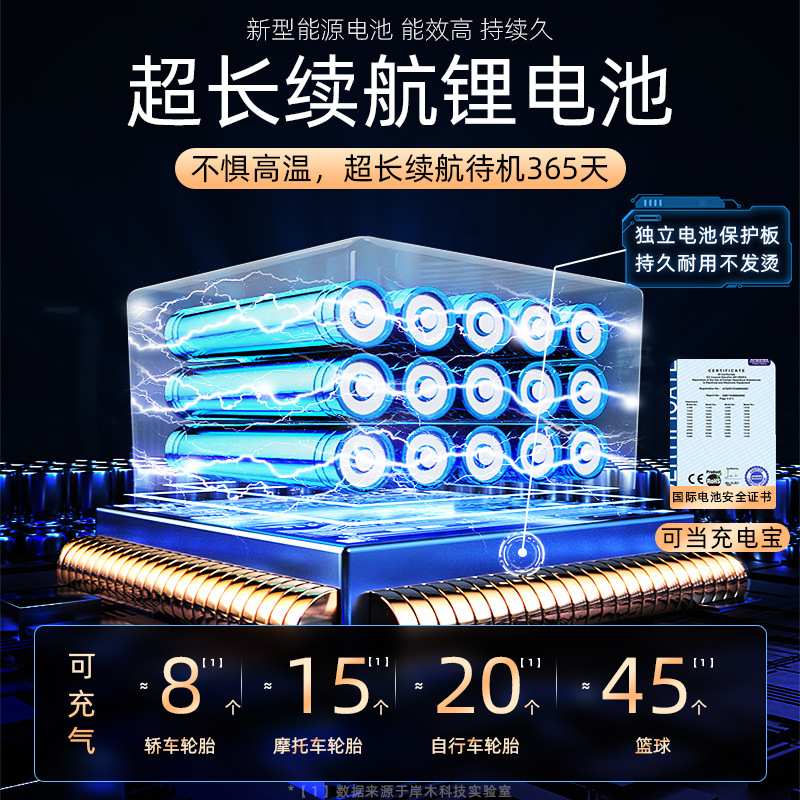 跨境无线车载充气泵小型便携式汽车充气泵电动打气泵高压自动充停