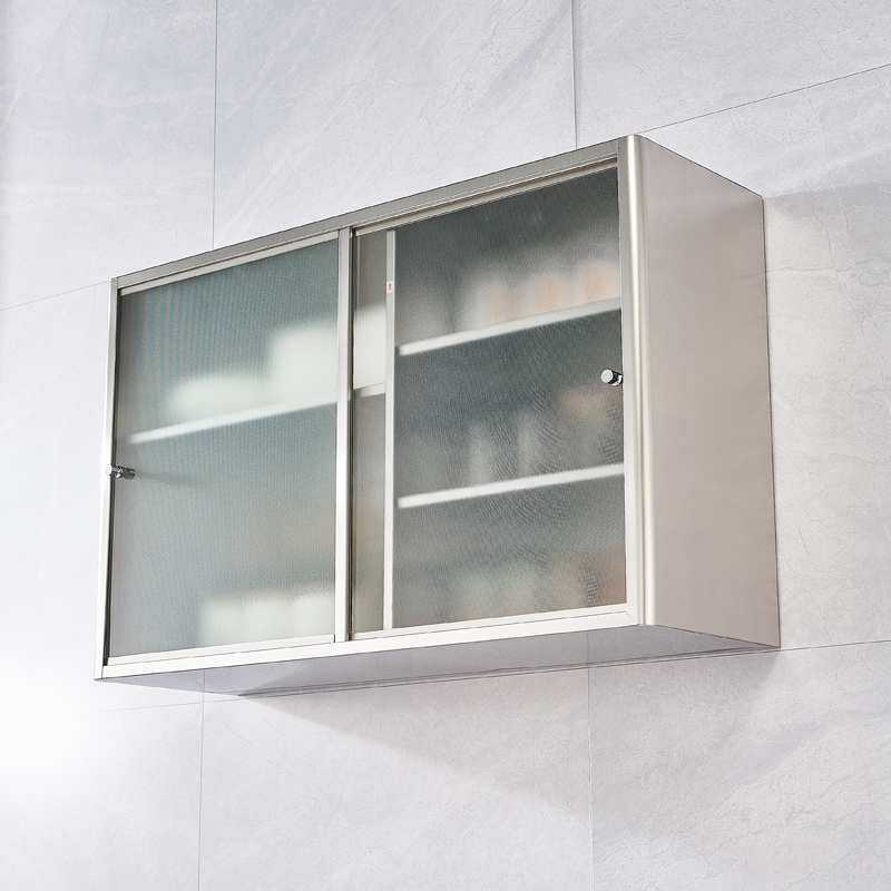 ?吊柜墙壁柜壁挂柜304不锈钢浴室玻璃推拉门储物收纳置物厨房橱