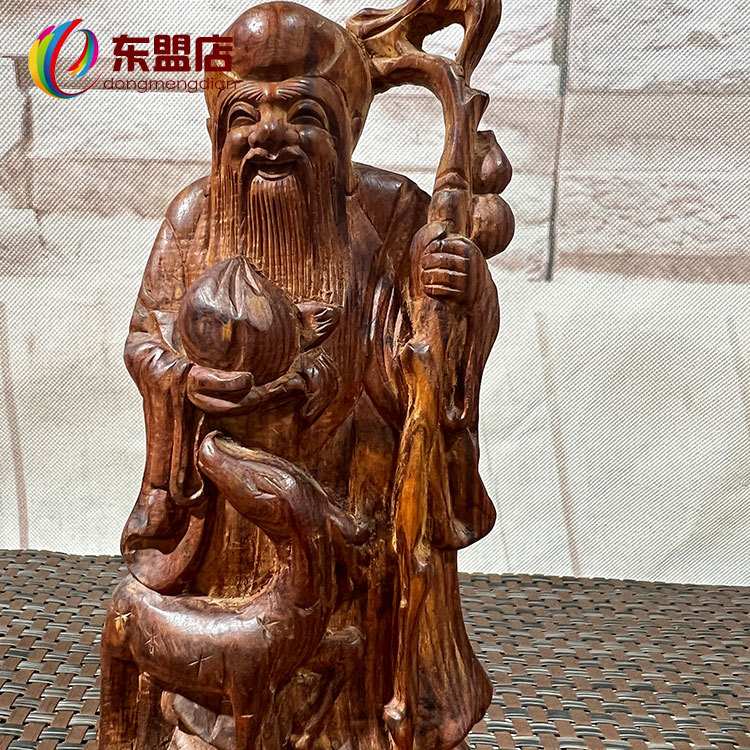 越南黄花梨寿星公老料雕刻摆件降香黄檀手把件家居办公工艺品桌摆