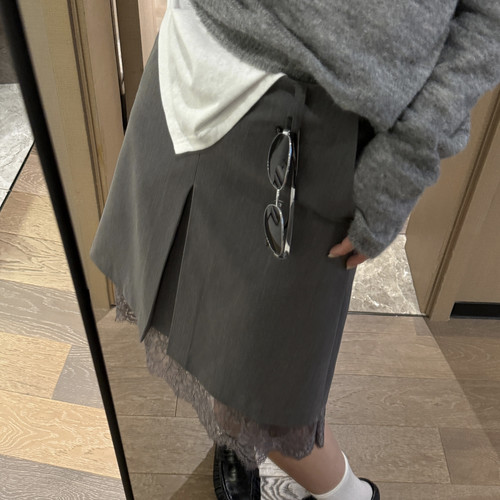 XTZ STYLE-褶中裙两个颜色都很高级随意搭配减龄显瘦半身裙60801