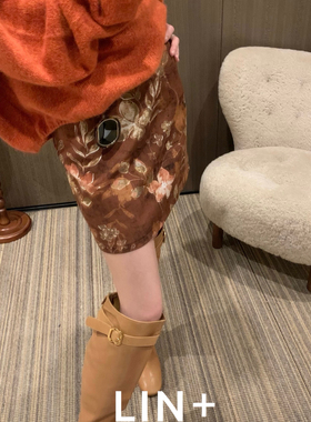 LIN+  -26年早春氛围感的神～复古油画A版气质显瘦半身裙