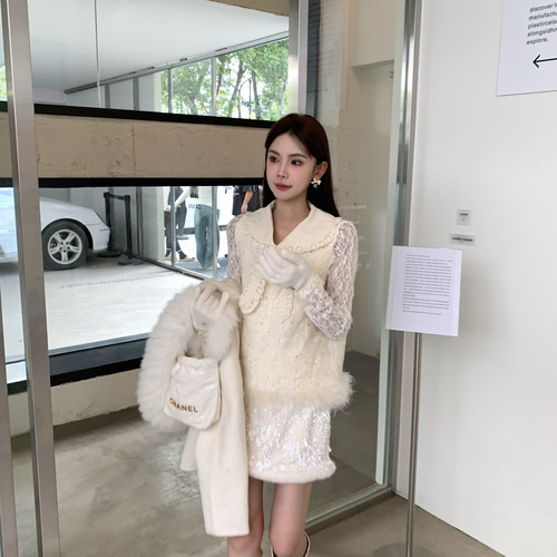 FEIMAO（YIMAO）-新中式马甲国风夹棉马夹冬季加厚鸵鸟毛背心小衫