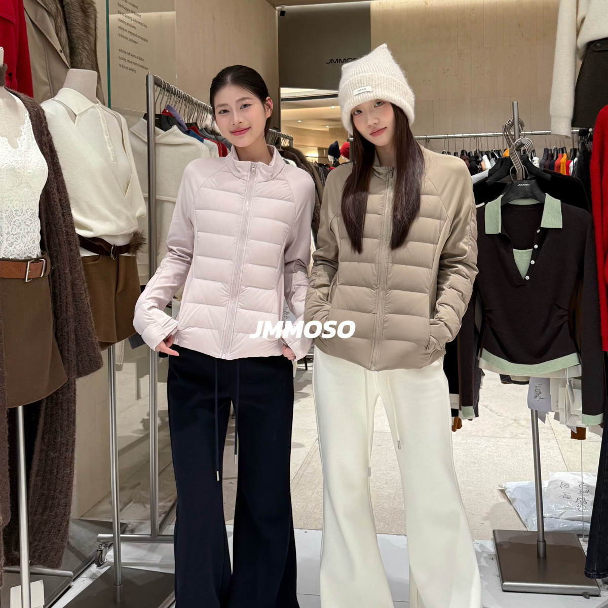 ZY GODDESS-版简约高腰抽绳修身显瘦微喇叭加厚绒保暖卫裤休闲裤