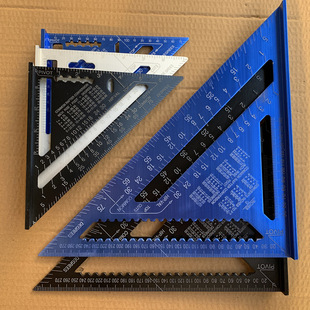 12寸公英制直 铝合金三角尺木工多功能铝挤型材料黑色氧化三角板7