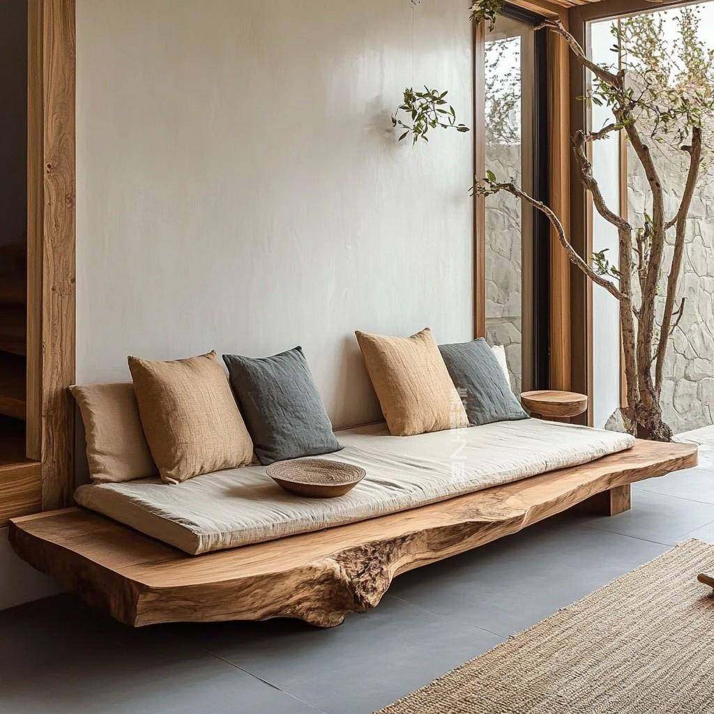 【折扣价】侘排寂风原木沙发复风实实木沙发大直沙发椅中式客厅古