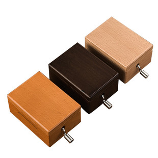 音音实木手摇纸带音乐盒木质八音盒创意家居节日赠礼品