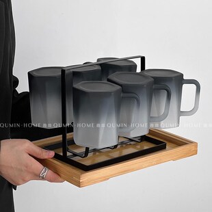 轻奢家用客厅办公室茶几玻璃杯水杯套装 趣皿中式 复古待客水具