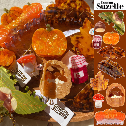 【秋日合集】新品coucou suzette树叶蘑菇板栗发抓发夹抓夹鸭嘴夹