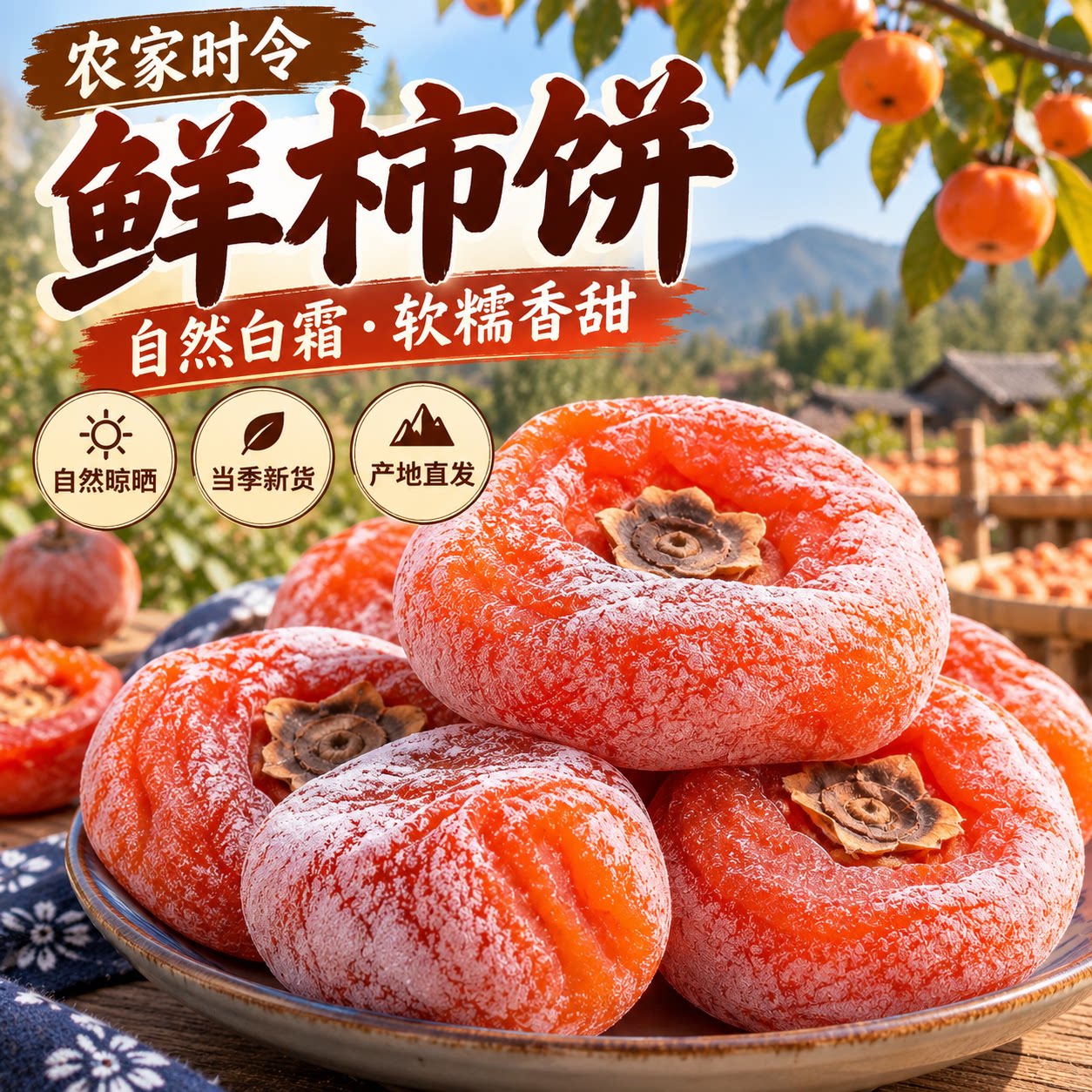 广西桂林流心柿饼独立包装特级新货甄选品质5斤糖心柿子饼无添加