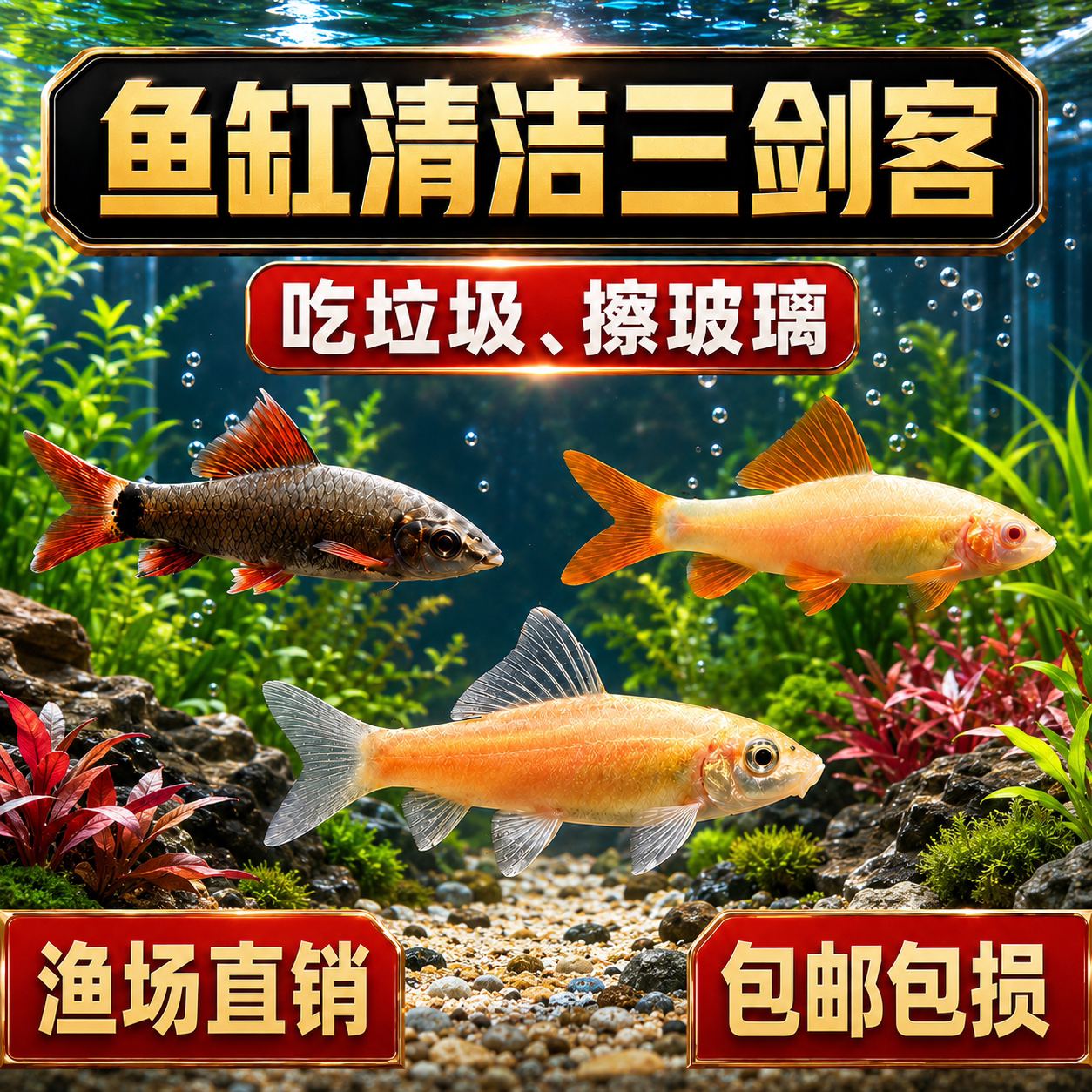 清道夫鱼金苔鼠鱼缸清洁工除藻工具鱼小型热带观赏鱼吃垃圾鱼活体