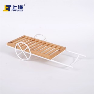 上谦杉木铁艺推车糕点西饼蛋糕房面包房烘焙展柜岛台陈列软装陈设